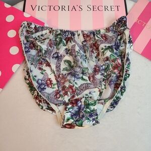 VTG Victoria's Secret Silky Satin Flutter Hi-leg Bikini Panty Size M